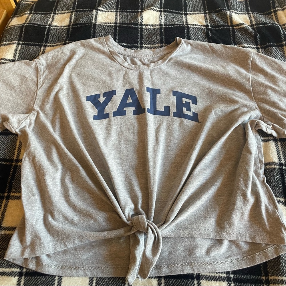 Yale Gray T-Shirt with Front Tie